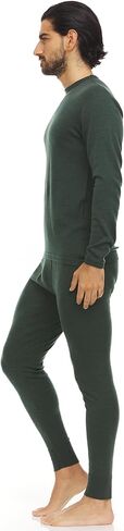 100% Merino Wool - Men's Midweight Top and Bottom - Thermal Base Layer Set - Forest Green - Large in Saudi Arabia