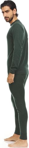 100% Merino Wool - Men's Midweight Top and Bottom - Thermal Base Layer Set - Forest Green - Large in Saudi Arabia