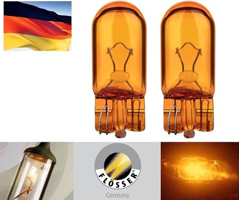 جهاز تنظيف الأسنان المتوهج 194NA 194A WY5W 5W W2,1X9,5D T10 Amber DRL استبدال لمبة الإضاءة الجانبية لوقوف السيارات (عبوة من 2) صنع في ألمانيا in Kuwait