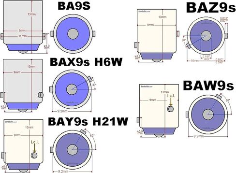 جهاز تنظيف الأسنان المتوهج BA9s H5W 5W Stock 4005 12023 12929 T4W DRL علامة جانبية لوقوف السيارات ولوحة ترخيص وقبة وخريطة صندوق السيارة واستبدال لمبات الإضاءة الداخلية (عبوة من 2) صنع في ألمانيا in Kuwait
