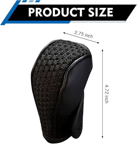 Gear Shift Knob Cover, Universal Anti-Slip Shift Knob Protector for Cars, SUVs and Trucks, Car Interior Decorative Accessory (Black) in Saudi Arabia