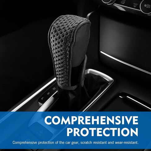 Gear Shift Knob Cover, Universal Anti-Slip Shift Knob Protector for Cars, SUVs and Trucks, Car Interior Decorative Accessory (Black) in Saudi Arabia