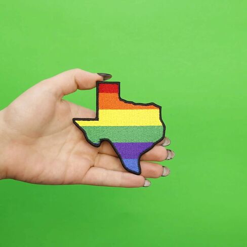 Rainbow Pride Texas State Patch Embroidered Iron On in Saudi Arabia