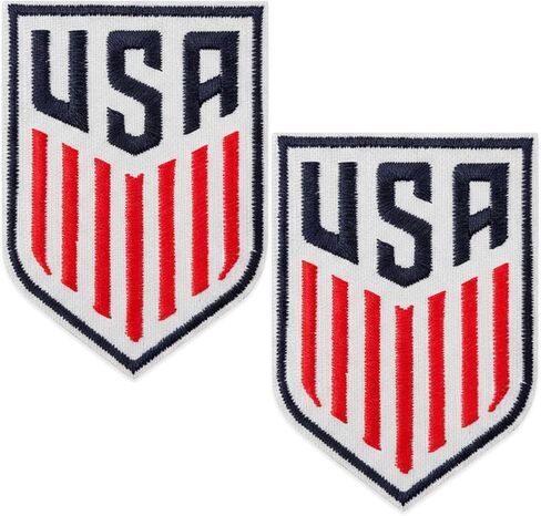 2 PCS World Cup US 2026 American Soccer Patch Embroidered Shield Sew-On with Hook and Loop for Backpacks Caps Hats Jackets, Uniform Emblems Sports Event Merchandise Gift for Soccer Fan Football Player in Saudi Arabia