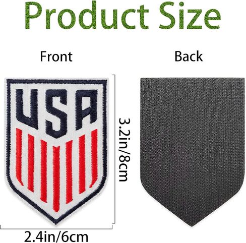 2 PCS World Cup US 2026 American Soccer Patch Embroidered Shield Sew-On with Hook and Loop for Backpacks Caps Hats Jackets, Uniform Emblems Sports Event Merchandise Gift for Soccer Fan Football Player in Saudi Arabia