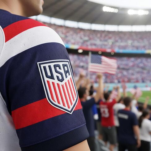 2 PCS World Cup US 2026 American Soccer Patch Embroidered Shield Sew-On with Hook and Loop for Backpacks Caps Hats Jackets, Uniform Emblems Sports Event Merchandise Gift for Soccer Fan Football Player in Saudi Arabia