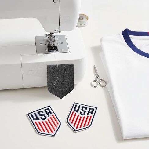 2 PCS World Cup US 2026 American Soccer Patch Embroidered Shield Sew-On with Hook and Loop for Backpacks Caps Hats Jackets, Uniform Emblems Sports Event Merchandise Gift for Soccer Fan Football Player in Saudi Arabia