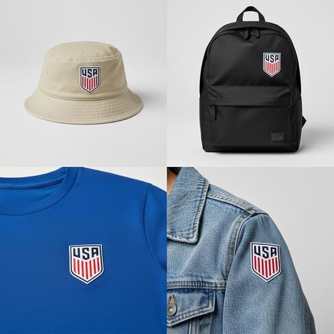 2 PCS World Cup US 2026 American Soccer Patch Embroidered Shield Sew-On with Hook and Loop for Backpacks Caps Hats Jackets, Uniform Emblems Sports Event Merchandise Gift for Soccer Fan Football Player in Saudi Arabia