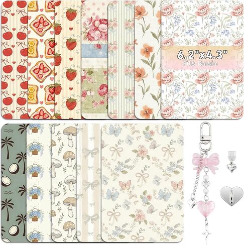 12 قطعة من ورق البطاقات مقاس 6.2 × 4.3 بوصة للقارئ الإلكتروني، وإدراج للحافظة الشفافة، و1 قطعة سحرية لقابس الغبار، و1 سحر سلسلة، وغطاء خلفي للقارئ الإلكتروني على شكل زهرة للقارئ الإلكتروني الأساسي in Kuwait