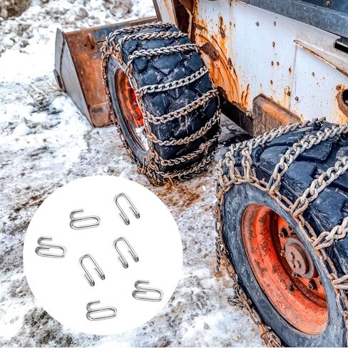 10 Pack Tire Chains Hooks Snow Heavy Duty 1/4" Cross Chains Hook Stainless Steel Chain Repair Hook for Light Trucks and Suv in Saudi Arabia