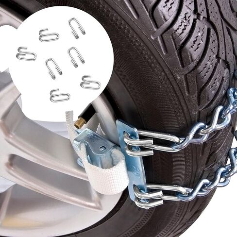 10 Pack Tire Chains Hooks Snow Heavy Duty 1/4" Cross Chains Hook Stainless Steel Chain Repair Hook for Light Trucks and Suv in Saudi Arabia