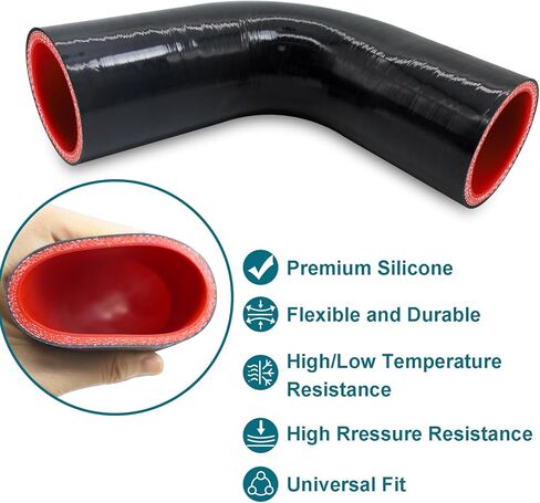 90 Degree Elbow ID4"(102mm) Silicone Hose Coupler, Reinforced 4-layer Wall 5mm with 2PCS T-bolt Clamps for Cold Air Intake, Turbo, Intercooler, 4"leg Length(102mm) Automotive Radiator Hose in Saudi Arabia