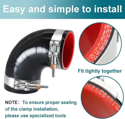 90 Degree Elbow ID4"(102mm) Silicone Hose Coupler, Reinforced 4-layer Wall 5mm with 2PCS T-bolt Clamps for Cold Air Intake, Turbo, Intercooler, 4"leg Length(102mm) Automotive Radiator Hose in Saudi Arabia