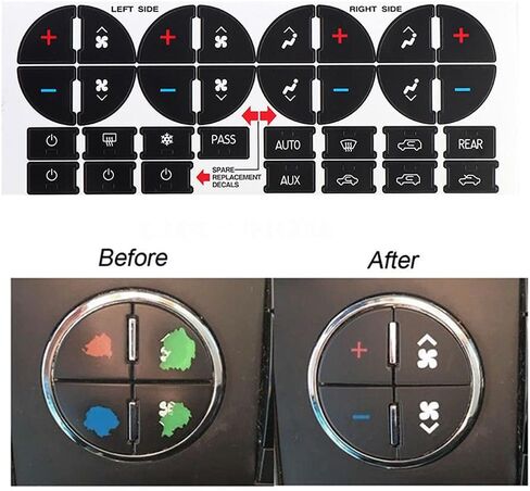 31 زر AC Dash Button ملصقات لاصقة، CD راديو الصوت مكيف الهواء زر إصلاح ملصق مناسب لEnclave AvalancheAC Dash لوحة التحكم في المناخ زر ملصق in Saudi Arabia
