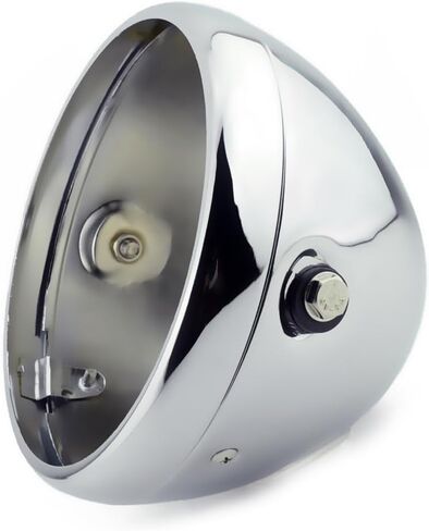 Motorcycle 7" Headlight Housing Shell Bucket Side Mount Lamp LED Cover for Cafe Racer Lighthouse Chrome in Saudi Arabia