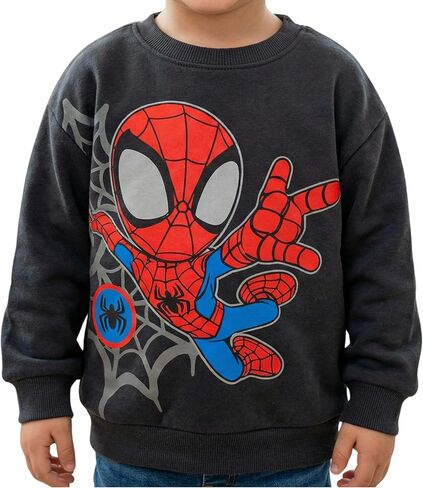 سويت شيرت Marvel Spidey للأطفال الصغار بأكمام طويلة وياقة دائرية، أحمر، مقاسات 2T-5T in Kuwait