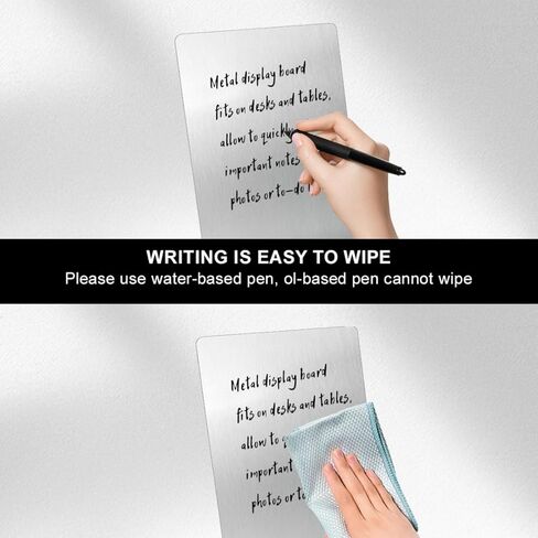 2 قطعة لوحة إعلانات مغناطيسية مع حامل معدني لسطح الطاولة لوحة مذكرة مغناطيسية لوحة حامل حامل عرض من الفولاذ المقاوم للصدأ للمكتب والمنزل والمطبخ والمدرسة 10.4 × 6 بوصة in Kuwait