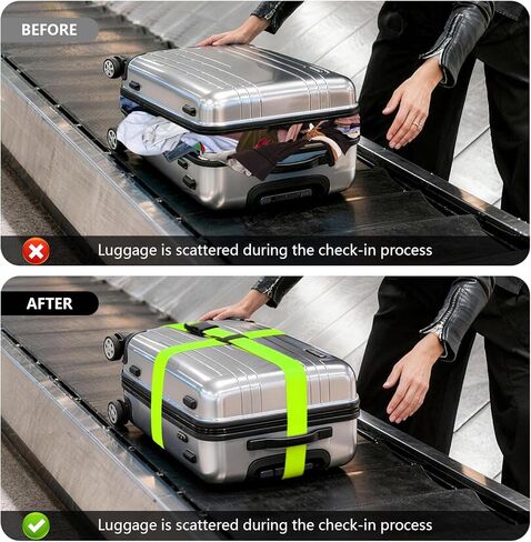 BILIONE Cross Luggage Straps and Luggage Tags Set, Cross Luggage Straps and 2 Tags Set, Heavy Duty Suitcase Belts Adjustable Travel Accessories for 20-32 Inch Luggage (Blue) in Saudi Arabia