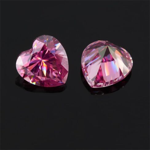 شكل قلب وردي اللون مويسانيتي حجر فضفاض 0.5-5ct ممتاز قطع مويسانيتي الأحجار الكريمة مع شهادة GRA in Saudi Arabia
