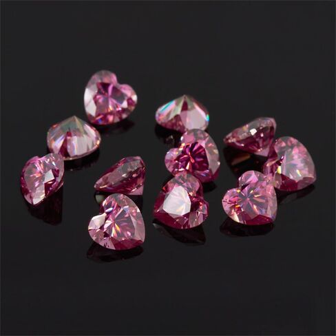 شكل قلب وردي اللون مويسانيتي حجر فضفاض 0.5-5ct ممتاز قطع مويسانيتي الأحجار الكريمة مع شهادة GRA in Saudi Arabia
