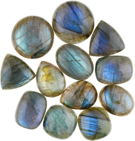 50 Carat Natural Gemstone Cabochon Lot Mixed Shapes – Hand Polished Crystal Stones for Jewelry Making, Healing, Reiki, Craft Supplies, Unique Cab Set for Wire Wrapping & Collectors in Saudi Arabia