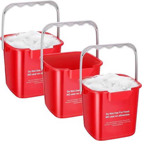 Uiifan 3 قطع 6 كوارت تنظيف دلو صغير تعقيم مربع دلو المنظفات للمنزل التجاري مطعم المطبخ مكتب المدرسة (أخضر) in Kuwait