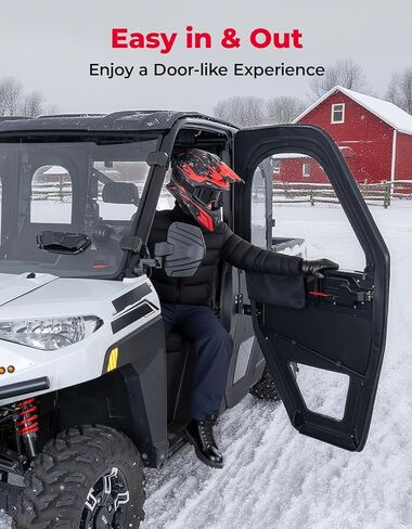 أبواب KEMIMOTO UTV بإطار فولاذي متوافقة مع Polaris Ranger CREW XP 1000 2019-2026، حاوية الكابينة مقاومة للماء، مقاومة للتمزق، طقم باب بإطار من قماش أكسفورد PVC المنقوش in Kuwait