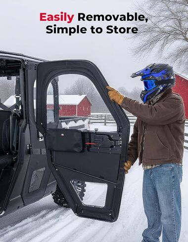 أبواب KEMIMOTO UTV بإطار فولاذي متوافقة مع Polaris Ranger CREW XP 1000 2019-2026، حاوية الكابينة مقاومة للماء، مقاومة للتمزق، طقم باب بإطار من قماش أكسفورد PVC المنقوش in Kuwait