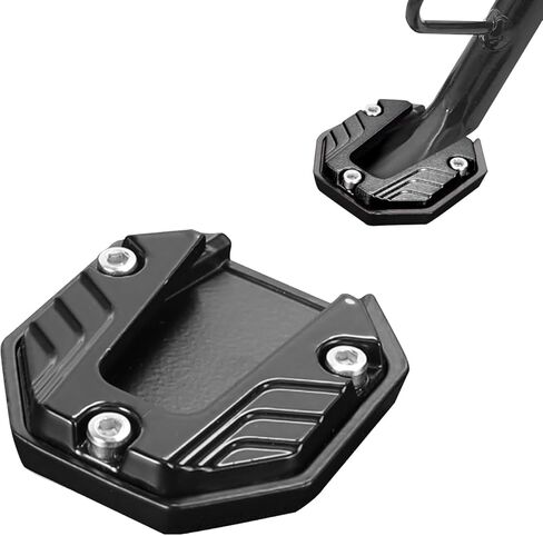 Motorcycle Kickstand Pad, Alloy Motorbike Kickstand Plate, Anti-slip Side Stand Extension Plate, Universal Motorcycle Support Accessory (Black) in Saudi Arabia