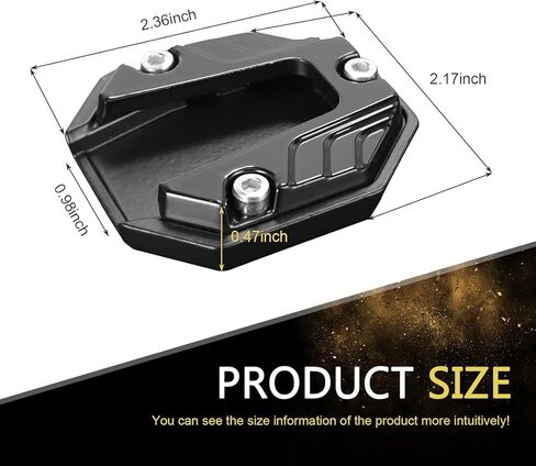 Motorcycle Kickstand Pad, Alloy Motorbike Kickstand Plate, Anti-slip Side Stand Extension Plate, Universal Motorcycle Support Accessory (Black) in Saudi Arabia