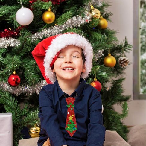 4 Pcs Christmas Tie, Santa Claus Snowman Christmas Tree Felt Ties for Boys Men, Xmas Necktie Party Costume Decoration Photo Booth for Xmas Party Supplies in Saudi Arabia