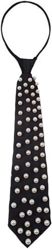 Women Girls Pearls Neckties,Hand-beaded Long Necktie,Choker Decoration Shirt Rhinestone Ties in Saudi Arabia