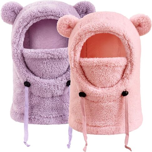 Kids Fleece Balaclava Ski Mask - Windproof Warm Adjustable Winter Hat for Boys & Girls, Cold Weather Skiing Face Cover in Saudi Arabia