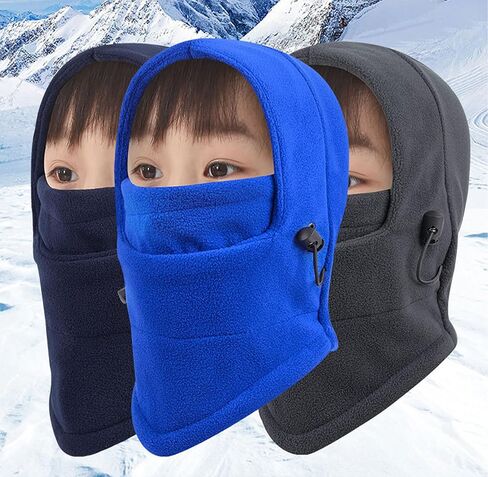 Kids Winter Hats Balaclavas Headwear Fleece Beanie Trooper Cute and Plush Warm Hat for Boys Girls 3-10T in Kuwait