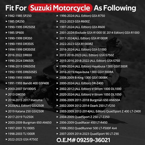 JAVK Black Crankcase Cover Plug O Ring for Suzuki QuadSport Z 400 250 QuadRacer 450 QuadSport 90 DR250 350 650 GSX 600 750 1000 Haya-busa Bandit B-King V-Strom Inazuma O.E.M# 09259-36021 in Kuwait