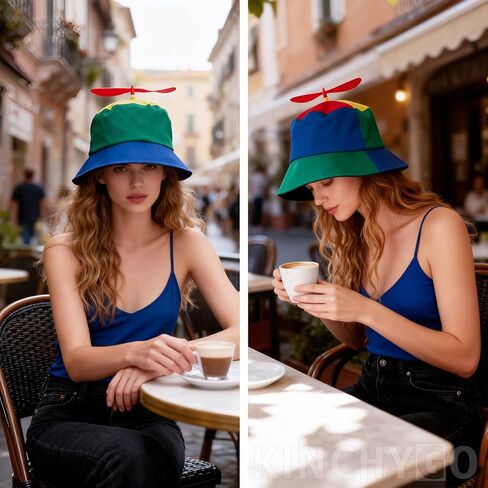 مضحك الكبار قبعة دلو قبعة المروحة مع المروحة الحمراء in Kuwait