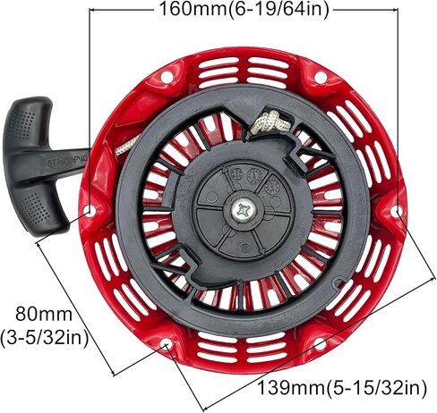 GX160 Pull Start Assembly GX120 GX200 Recoil Starter Pull Rope String with Pully Cup for Honda Rolair Blackmax and Clones in Saudi Arabia