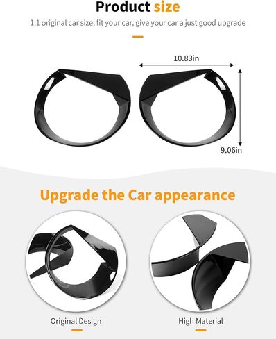 Hoolcar for Renegade Angry Eyes Headlight Bezels Trim Cover Fit for Jeep Renegade 2016 2017 2018 Front Light Cover Trim Exterior Accessories, Black in Saudi Arabia