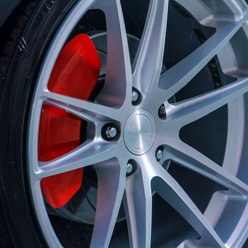 MGP Caliper Covers 34003SGMCRD Red Powder Coat Finish Front and Rear Caliper Cover, Set of 4 (GMC Silver Characters, Engraved) in Saudi Arabia