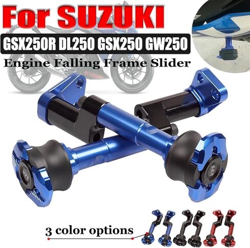 Frame Protector Crash Slider for Suzuki GSX250R DL250 GSX 250 GW250 Motorcycle CNC Frame Slider Engine Anti-Collision Anti-Fall Pad Fairing Guard Crash Pad(Black-b) in Saudi Arabia