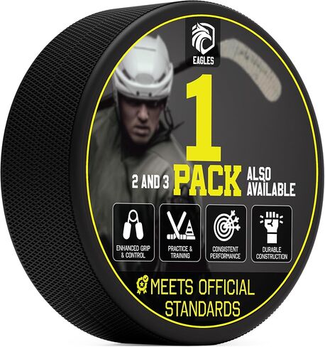 EAGLES Ice Hockey Pucks | High Grade Pucks - Official Regulation Weight & Size for Practicing & Classic Training - Hockey Puck | Roller Hockey | Pond Hockey | Hockey Gift in Saudi Arabia