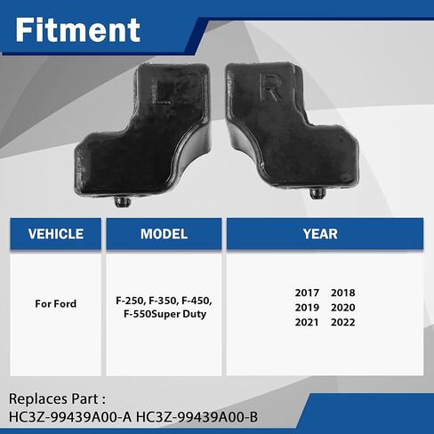 مصد البطانة المطاطي العلوي للباب الخلفي LH & RH متوافق مع 2017-2022 Ford F-250 F-350 F-450 F-550 Super Duty HC3Z-99439A00-A HC3Z-99439A00-B in Kuwait