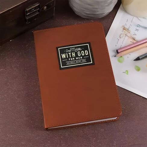 One Minute with God Daily Devotional for Men, 365 days of daily prayer brown book, 2026 Mens Dailys Devotional and Prayer Journal in Saudi Arabia