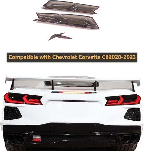 Sekhyna Car Tail Light Smoked Black Protection Cover Trim ABS 4PCS Compatible with Chevrolet Corvette C8 Stingray 2020-2023 Taillight Shell Cover Trim Accessories in Saudi Arabia