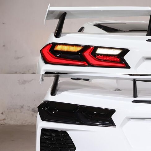 Sekhyna Car Tail Light Smoked Black Protection Cover Trim ABS 4PCS Compatible with Chevrolet Corvette C8 Stingray 2020-2023 Taillight Shell Cover Trim Accessories in Saudi Arabia