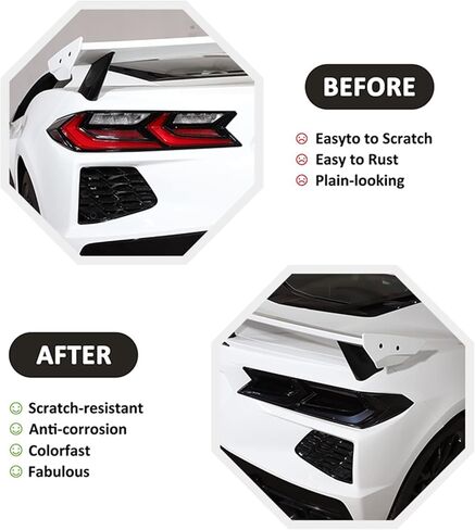 Sekhyna Car Tail Light Smoked Black Protection Cover Trim ABS 4PCS Compatible with Chevrolet Corvette C8 Stingray 2020-2023 Taillight Shell Cover Trim Accessories in Saudi Arabia
