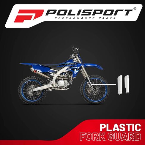 Polisport Fork Guards for Yamaha YZ250F/YZ450F 16-21, YZ125/250 15-21, YZ250FX/YZ450FX 16-21 | Durable Polypropylene, OEM Fit, White, Enduro Fork Protection in Saudi Arabia