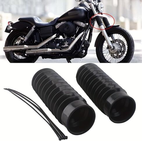 49mm Front Fork Rubber Gaiters Boots Shock Absorber Dust Cover for Harley Dyna in Saudi Arabia