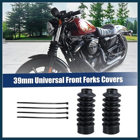 2 Pcs Motorcycle Front Fork Guards Covers Shock Absorbers Boots 39mm Universal for Harley Sportster XL883 1200 for ATV UTV Automotive Parts in Saudi Arabia