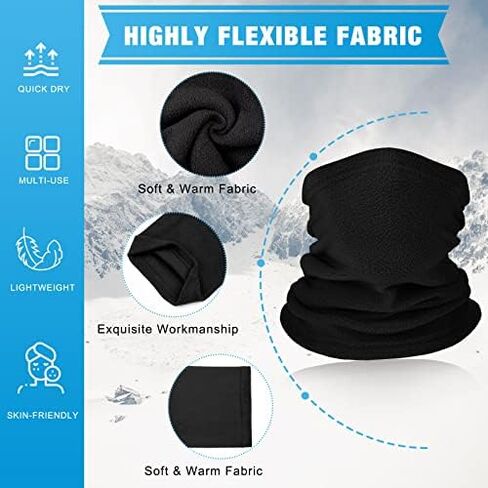 Janmercy 3 Pieces Kids Neck Warmer Winter Fleece Neck Gaiter Windproof Face Mask Cover Ski Tube Scarf for Boys Girls(Dark) in Saudi Arabia